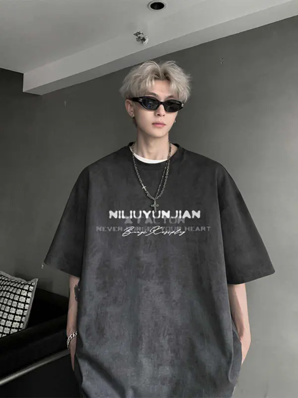 Áo thun loang Nam Nữ unisex cổ tròn logo in nhiệt - MayLinhShop -  Chất cotton co giãn 2 chiều 0