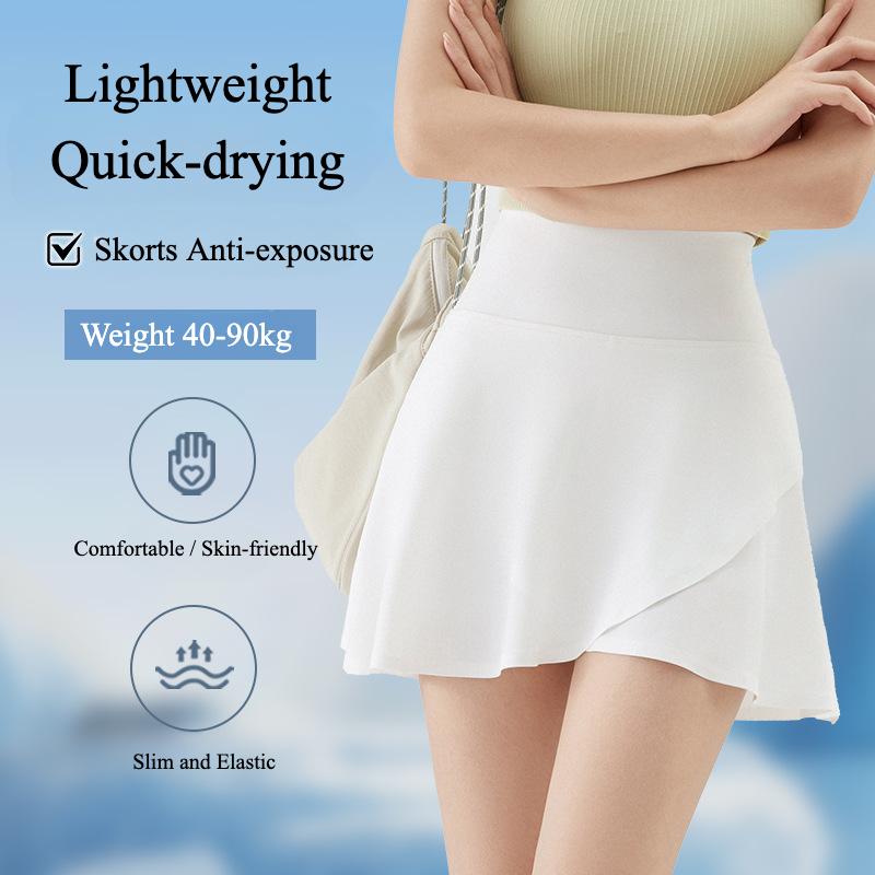 Chân Váy Thể Thao Yoga, Dành Cho Nữ, Trang Phục Mùa Hè, Nhanh Khô, Chân Váy Chạy Bộ, Chống Lộ, Thiết Kế Giả Hai Lớp, Quần Đùi Tập Thể Dục, Thích Hợp Để Tập Luyện, Tập Luyện, Hoạt Động Ngoài Trời, Đạp Xe, Đi Bộ Đường Dài, Pilates, Quần Đùi Cầu Lông