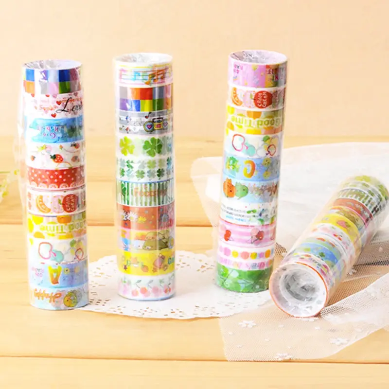 Korean Style Cute Cartoon Tape Office Tape Small Colorful Decorative Tape DIY Colorful Tape Mixed Colors