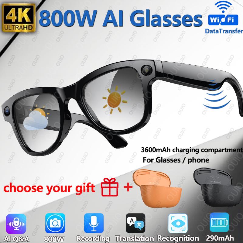 2026 AI Voice Assistant Smart Glasses 4K HD Camera/Photo/Music Real-Time Translation/Recognition Dual Lenses Anti-Blue Glasses - Image 5
