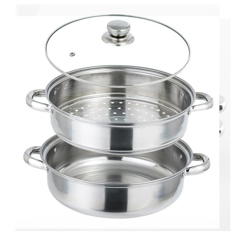 nồi hấp inox 3 tầng siêu to nồi hấp bánh bao bánh flan hấp thức ăn 28cm dùng cho cả bếp từ và bếp ga 3