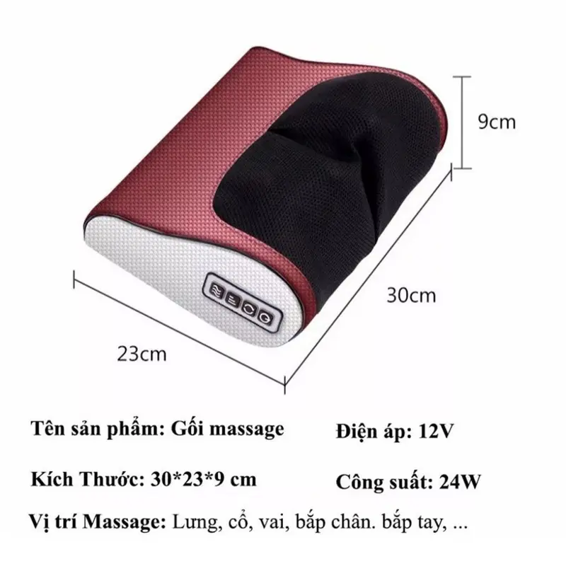 Gối Massage Cổ Vai Gáy 20 Bi Đảo Chiều, Hỗ Trợ Massage Toàn Thân, Massage Ấm Và Thoải Mái 6