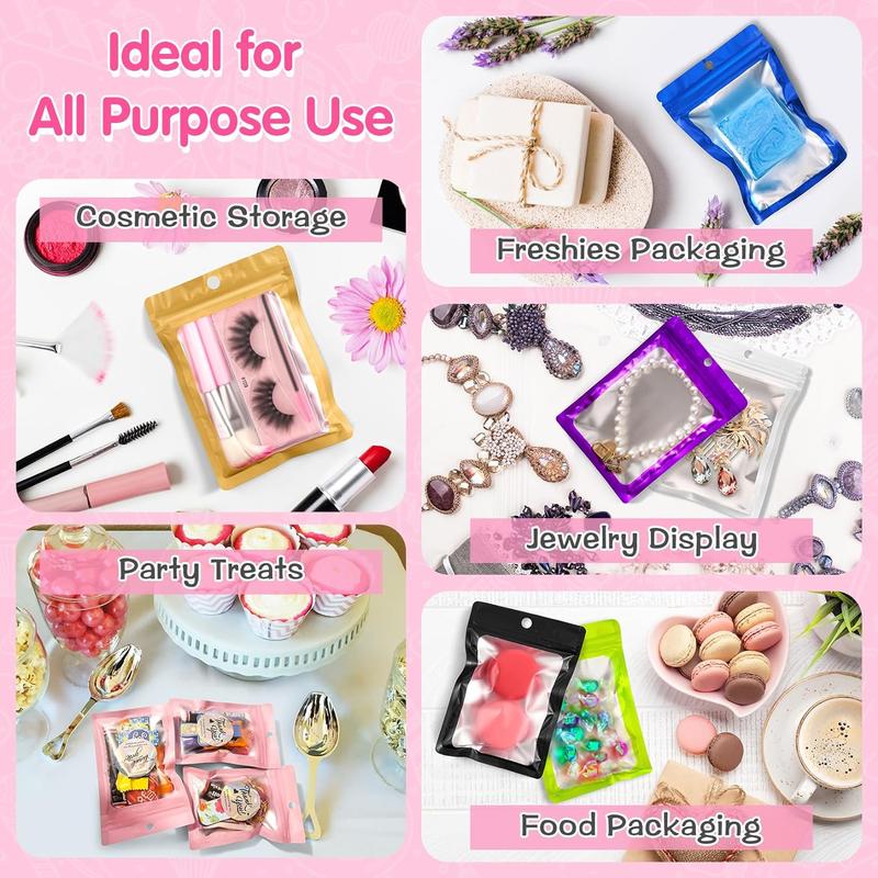 Product Introduction of Durable Storage Bag, 100pcs/set Self Sealing  Food Sundries  Jewelry Storage Bag, Home Organizer for Indoor & Outdoor 5