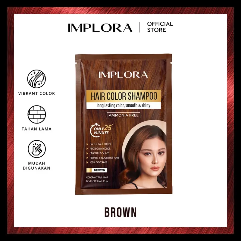 MURAH - IMPLORA HAIR COLOR SHAMPO - PENGHITAM RAMBUT 4