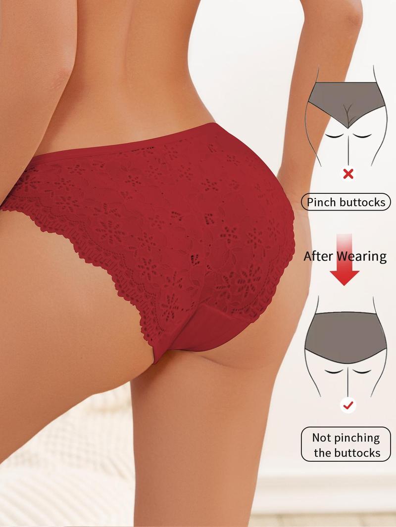 Product Introduction of Women's Solid Color Lace Panty, Soft Comfy Breathable Knicker for Daily Wear, Underwear for All Seasons 3