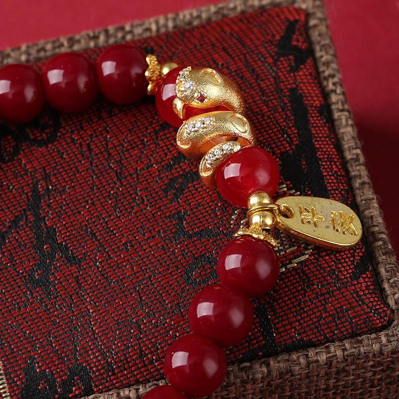 Vòng Tay Đính Cườm, Thiết Kế Hình Rắn Hoàng Đạo, Vòng Tay Yuanfu, Dễ Phối Đồ Trung Quốc, Dành Cho Nữ, Thời Trang, Quà Sinh Nhật 4