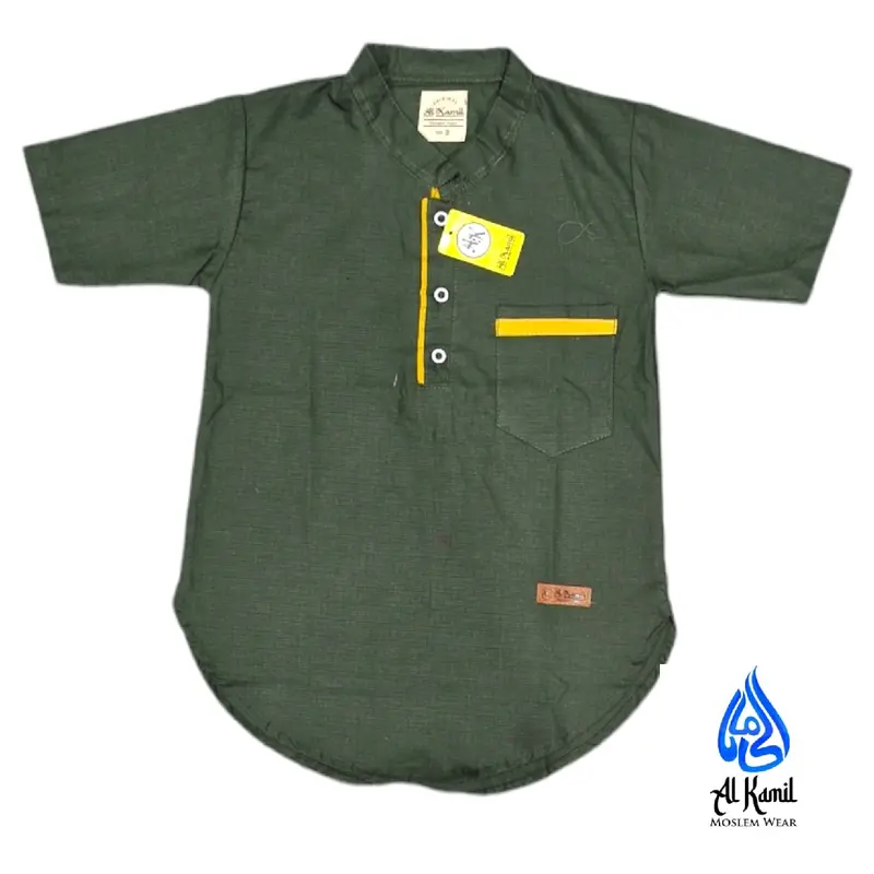 ATASAN KOKO KURTA ANAK 1-10THN Katun SIGARET Polos Setrip Muslim Tangan Pendek celana Panjang Remaja baju laki2 1–12 2