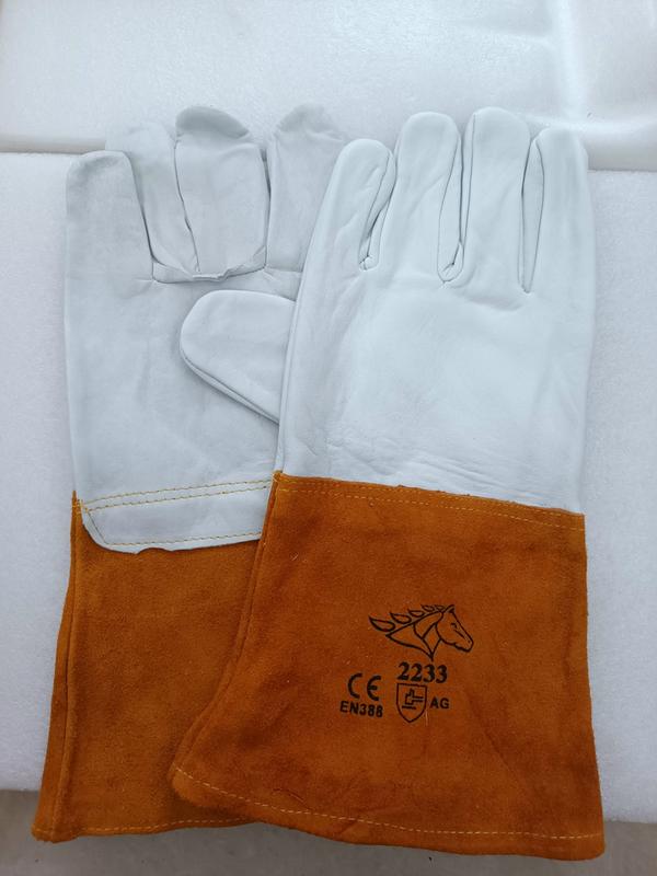 Găng tay hàn tig da 2233 AG, găng tay hàn cổ dài mềm, chịu nhiệt, bảo vệ tay