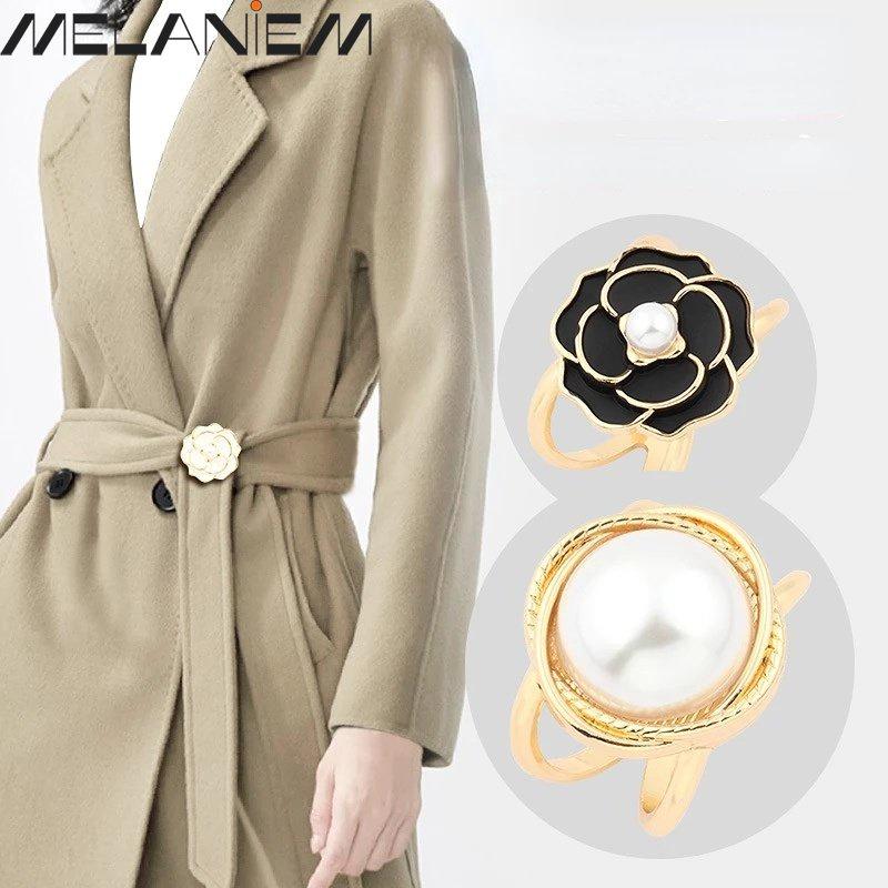  Hoa Trà 1 Cái Kẹp Khăn Lụa Trâm Cài Tráng Men Retro Nút Thắt Phụ Kiện Quần Áo Đa Năng Khóa Thắt Lưng Áo Khoác Pháp 