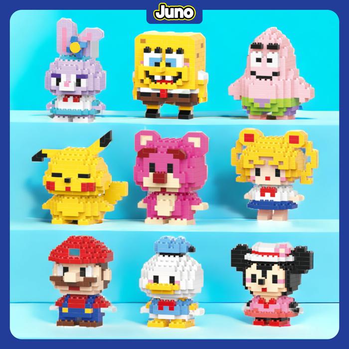 Promo JUNO Nano Block Kartun Mini Bricks DIY Mainan Balok Susun Mainan ...