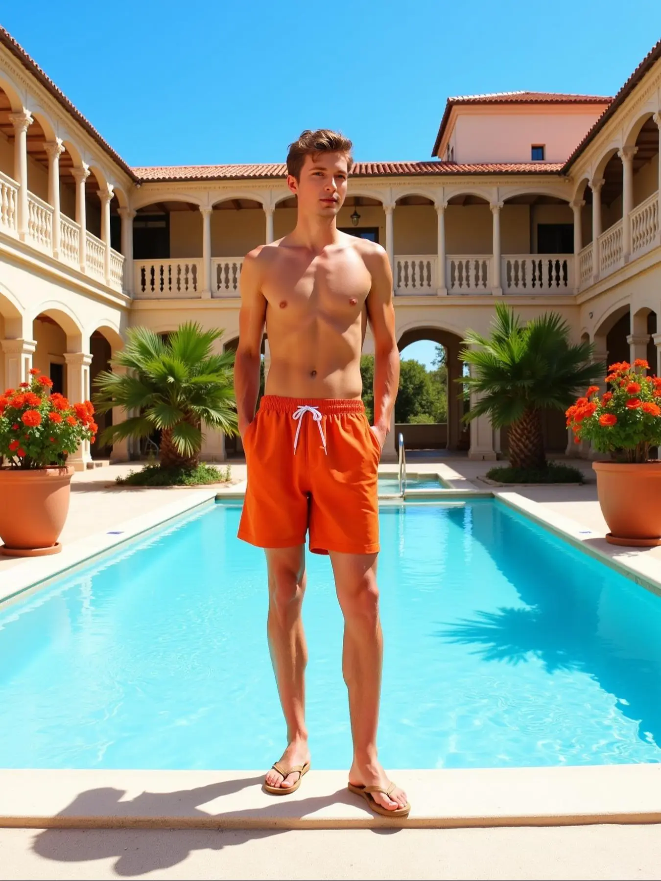 Men's Solid Color Drawstring Waist Beach Shorts, Regular Fit Casual Comfortable Breathable Pocket Swim Shorts for Summer, Men's Swimwear for Beach Swimming