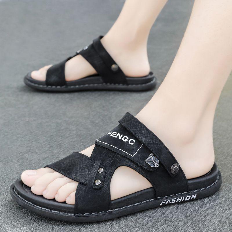 Product Introduction of Men's Sandals New Summer Driving Dual-use Non-slip Soft Sole Fashionable Stylish Trendy Lightweight Men's Sandals 21