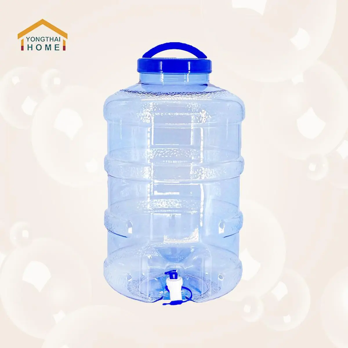ถังน้ำดื่ม PET(X)ขนาด 18.9 ลิตร ถังน้ำมีก๊อกพร้อมหูหิ้วรุ่น ลาย 1 *สั่งได้ไม่เกิน 3 ถังค่ะ