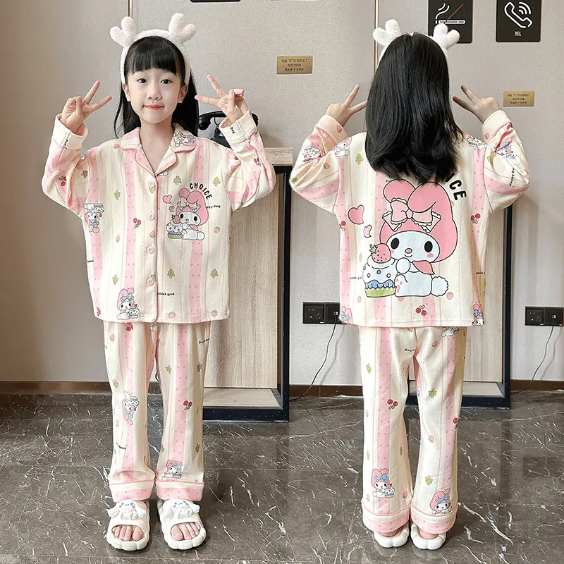 Đồ Ngủ Bé Gái, Bộ Đồ Dài Tay, Cho Trẻ Em, Thích Hợp Cho Mùa Xuân Và Mùa Thu, Thời Trang Dễ Thương, Thích Hợp Cho Trẻ Lớn Hơn, Đồ Mặc Ở Nhà Mùa Hè, Hàng Mới Về Năm 2024 4