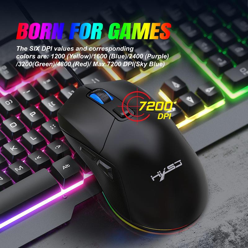 Wired Mouse, RGB Backlight Hollowed Out Gaming Mouse with Replaceable Back Cover, Lightweight Mouse for Home & Office 6