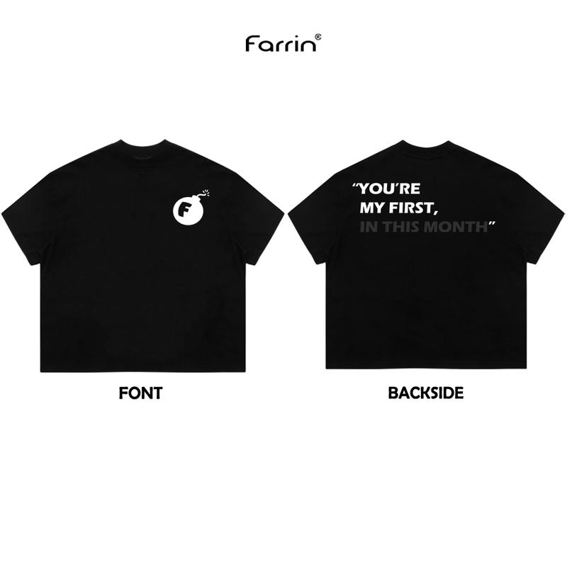 Áo Thun BOXY 280gsm - FARRIN  -Boom - 100% Cotton 2C . Menswear Nam Cổ Tròn áo hust quần cạp trễ nam áo đạo tỳ