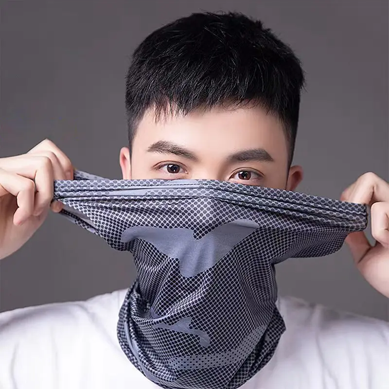 Summer Ice Silk Cycling Scarf Breathable Men Women Sacrves Bandana Sun Protection Running Cycling Headwear Bandana Motorcycle Face Cover For Men