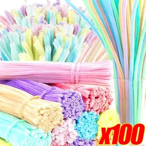 Kawat Bulu Warna-Warni 100pcs | Untuk Kerajinan Anak, DIY Craft Projects & Ide Kreatif Serbaguna Hadiah