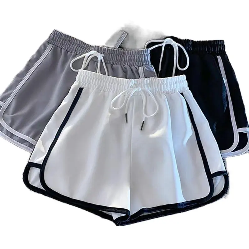 BM American Sports Shorts Women's Summer Thin Loose Wide-Leg Pants Small Shorts Hot Pants 2024 New Women's Clothing Lingerie Bottom Minimalist Basic Comfort Casual