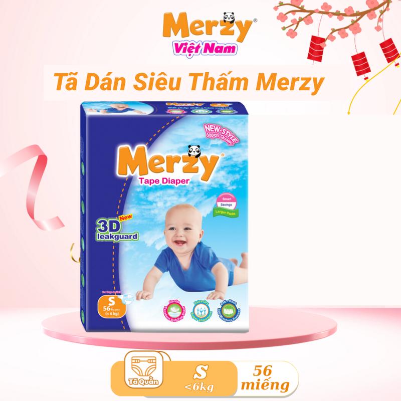 Bỉm dán đại Merzy S56/ M48/ L42/ XL38 Kem Voi Women