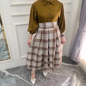 Paula One Set Setelan Baju Atasan Kemeja & Celana Rok Wanita Bahan Twill Allsize