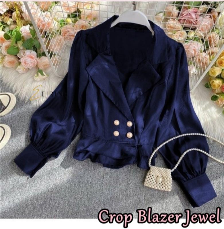 EIRINE FASHION Crop Blazer Jenna Blazer Cantik Ala Korea Terbaru Blazer Model Lengan Balon Fashionable 4