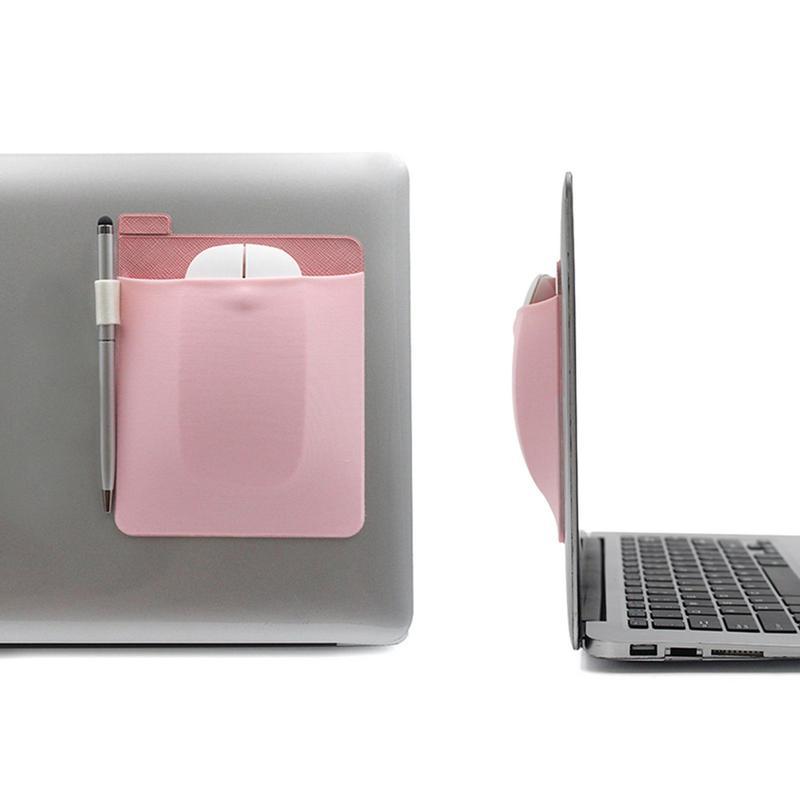 Pocket Pouch For Laptop Adhesive Laptop Back Storage Bag Portable Reusable Storage Pocket For External Hard 2