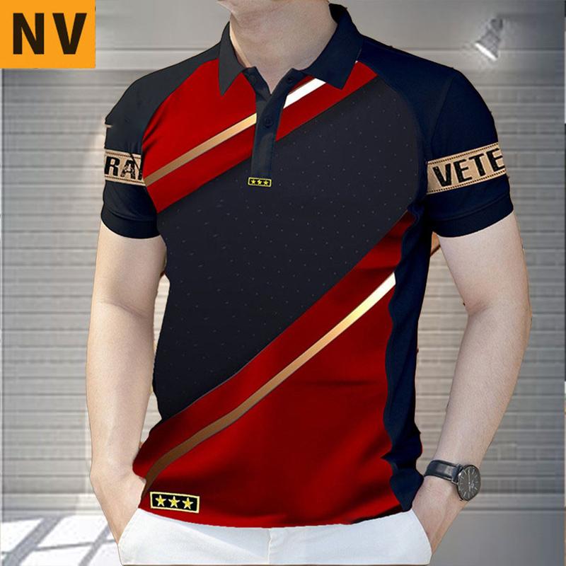 Áo Polo Nam, Sọc Trơn Màu, Khối Màu Tương Phản, Trang Trọng, Áo Sơ Mi Pro Lo Menswear Có Cổ 0