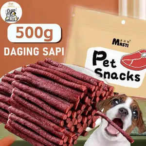 Beef Cube & Beef Stick Dog snack Dog Treats Snack Anjing Cemilan Anjing | [BARU] Makanan Hewan Peliharaan Strip Daging Sapi, 500g