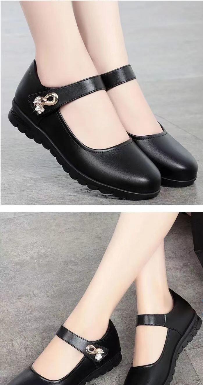Product Introduction of Giày Cao gót Cho Mẹ, Da Thật Mềm, Mũi Tròn, Giày Nữ, Giày Da Đế Bằng, Có Dây Đeo Chống Trượt, Thích Hợp Cho Phụ Nữ Trung Người Già Và Cao Tuổi, Giày Đi Làm Cho Phụ Nữ Shoes Jean 6