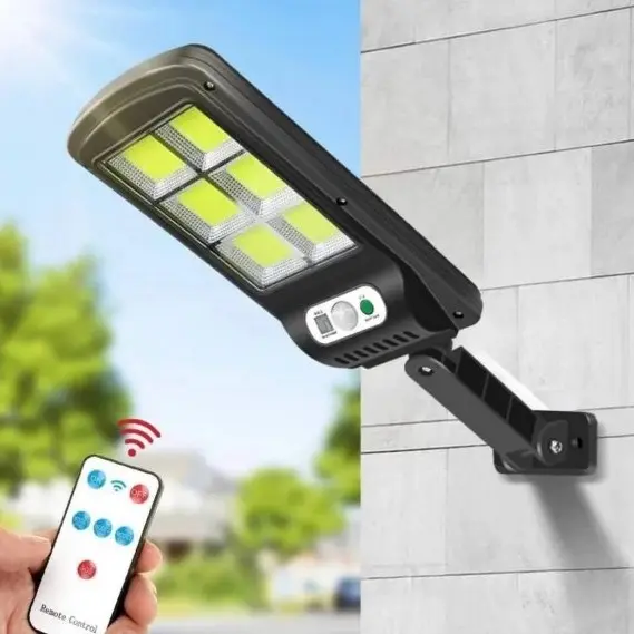 ไฟถนนรีโมทคอนโทรล (120W) Solar lights ไฟสปอตไลท์ กันน้ำ ไฟ Solar Cell ใช้พลังงานแสงอาทิตย์ โซลาเซลล์