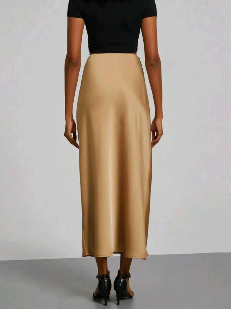 Product Introduction of Women's Solid Color Skirt, Elegant Fashion Casual Skirt for Daily Outdoor Wear, Ladies Bottoms for Summer 5