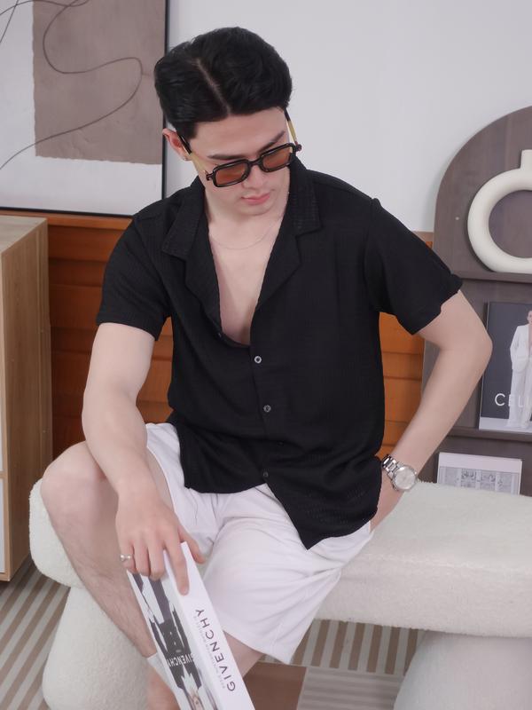 Áo Sơ Mi Nam Chất Linen Texture Fabric Cao Cấp Thấm Hút Mồ Hôi Tốt Mềm Mại Halley A30 5