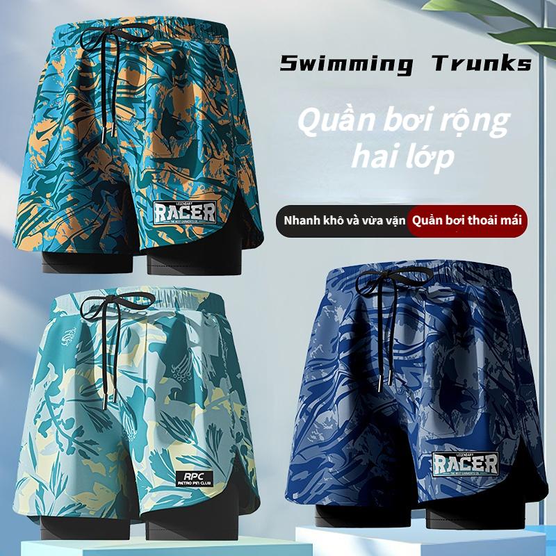 Quần bơi nam 2 lớp, quần thể thao nam thời trang YUKE chính hãng Vải thoải mái, thoáng khí và nhanh khô,nhập khẩu chính hãng nam Quần short đi biển