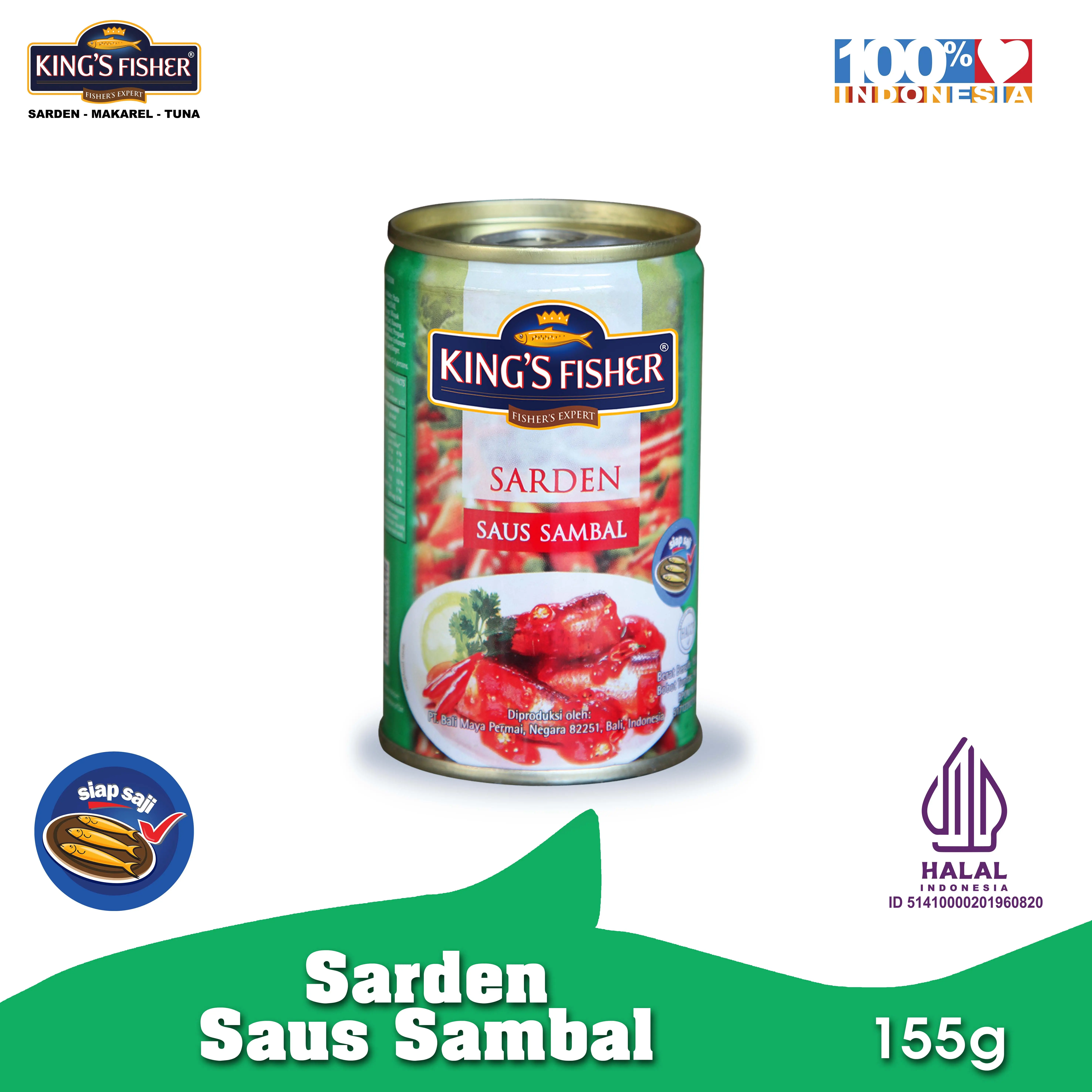 King's Fisher Sarden mini saus sambal Makanan Kaleng 155 g kings fisher