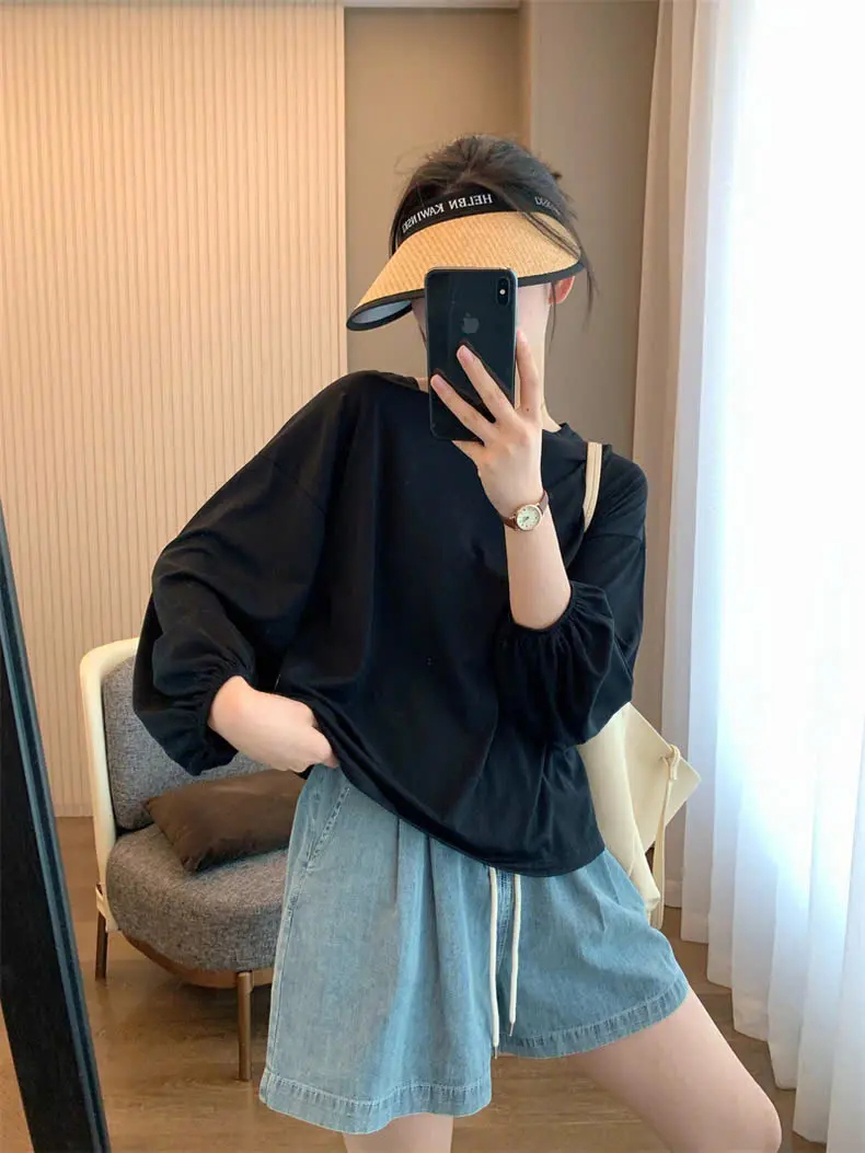 ÁO THUN TAY DÀI NỮ PHONG CÁCH UZZANG DỄ THƯƠNG TD26 Women Top Cổ Tròn | BigBuy360 - bigbuy360.vn