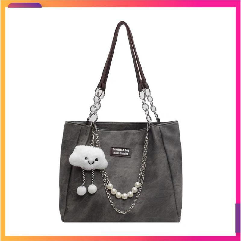 Tặng Charm Mây Túi công sở nữ da loang phối xích ngọc đi chơi đi du lịch