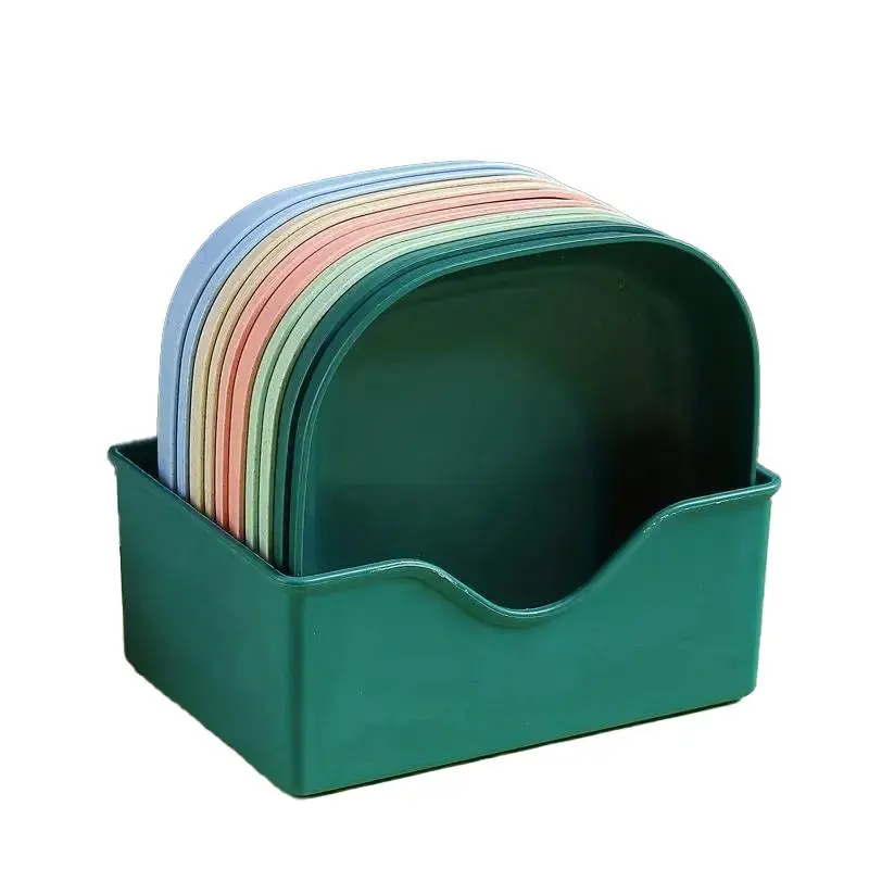 Plastic Dessert Plate with Storage Base, 10pcs/set Multi-functional Snack & Fruit Plate, Tableware for Home Kitchen Party