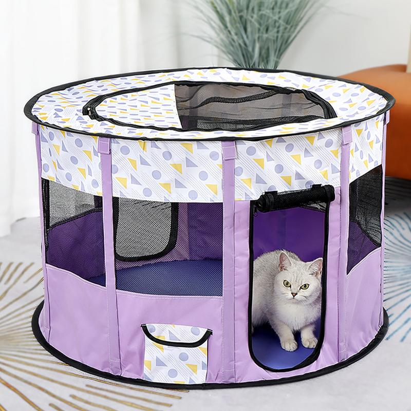 Product Introduction of Portable Folding Pet Tent Delivery Room Round Cage For Cat Tent Playpen Puppy Kennel Easy Operation Fence Outdoor Dogs House #464675 35