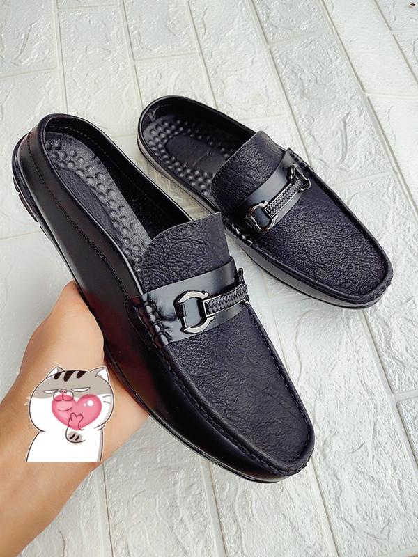  Giày sục mọi nam cao cấp > Giày lười hở gót nam thời trang da sần vân nhăn > chất liệu da tổng hợp   Sít   cao cấp > hàng kỹ đế khâu chắc chắn Shoes DéP Cao Su 