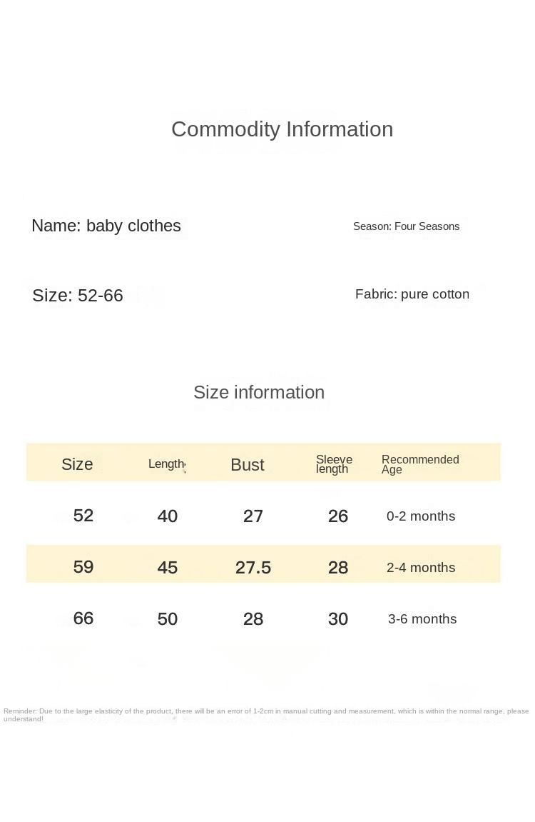 Product Introduction of Newborn Clothes Baby Romper Thin Spring and Autumn Pure Cotton Long Sleeve Baby Pajamas 0