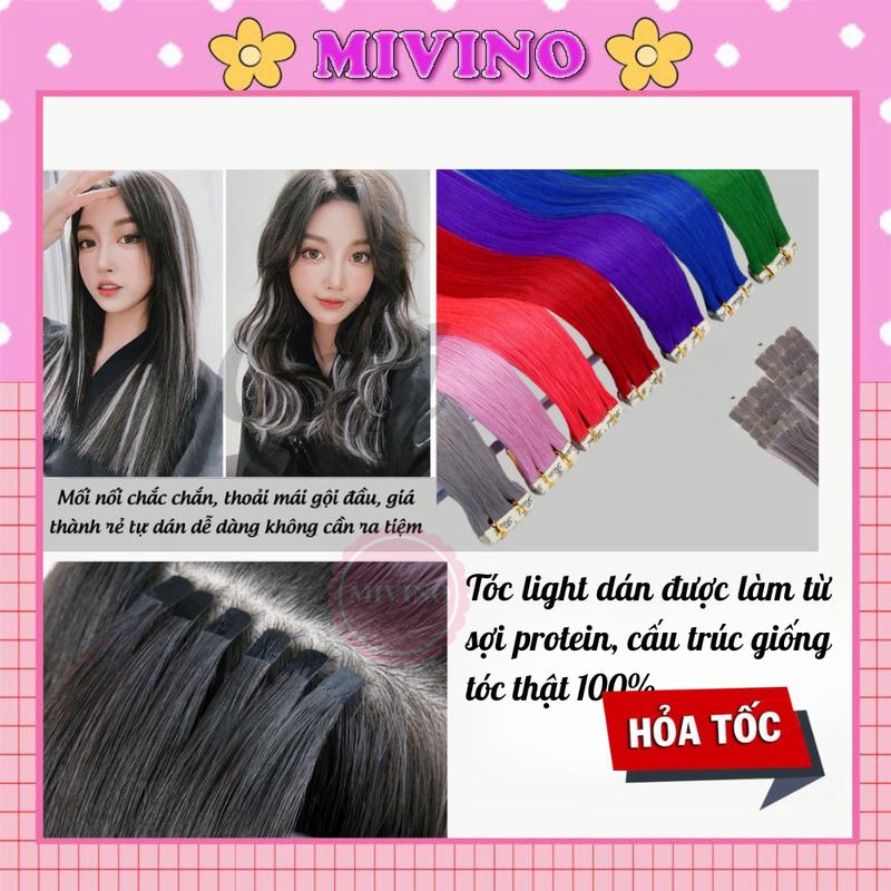 Tóc line dán làm từ sợi protein Mivino tóc giả hightlight 65cm nhiều màu phong cách Hàn Quốc CM23