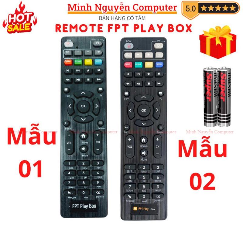Remote điều khiển FPT Play Box Mã 06, điều khiển đầu thu FPT Play Box 2017 - 2018 - Tặng kèm pin - Minh Nguyễn Computer