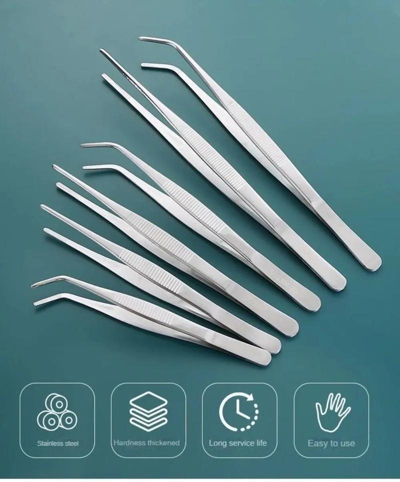 Product Introduction of Stainless Multifuctional Steel Elbow Tweezers Aquarium Clip Long Tongs Medical Tweezers Forceps Pet Feeding Tools Non-slip 1