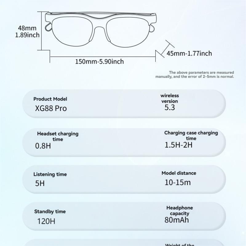 Smart Glasses, Wireless Headphone Smart Glasses for iPhone, Sunglasses for Women & Men, Bluetooth-compatible Glasses, New Year's Christmas Gifts 1