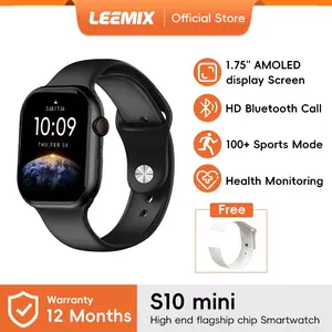 Leemix Smartwatch S10 Mini 1.75" AMOLED - Bluetooth Smartwatch| Hi-Fi Sound Music | Bluetooth Call
