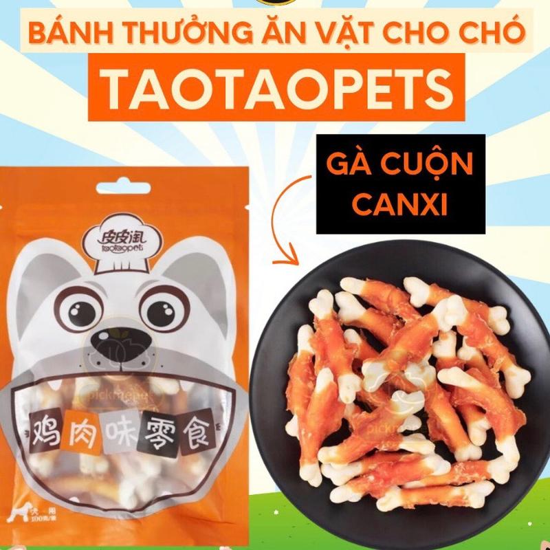 10 gói Đồ Ăn Vặt Cho Chó Gà Cuộn Xương Canxi Sữa Bổ Sung Protein Từ Gà Gói 108gr