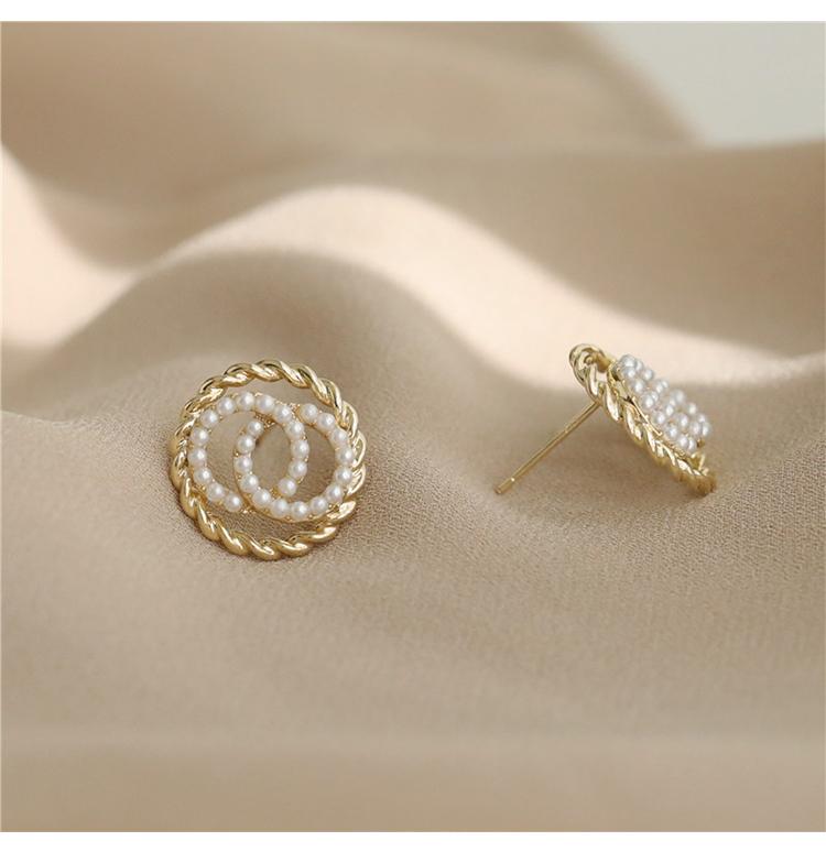 Product Introduction of Korean New Casual Elegant Beads Geometric Stud Earrings Women Girls Birthday Engagement Ear Accessories #earringstyle #earring 4