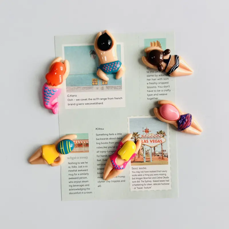 Swimming Character Fridge Magnet, 12pcs/set Creative Swimming People Fridge Magnet, Home Decor for Whiteboard, Cabinet & Dishwasher 3