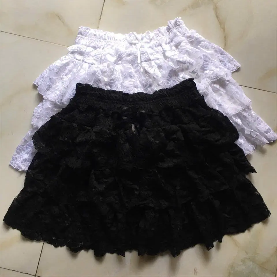 Chân Váy Ren Dáng Xòe Lưng Cao Xếp Tầng Thời Trang Mới Cho Nữ kèm ảnh thật Women Kem